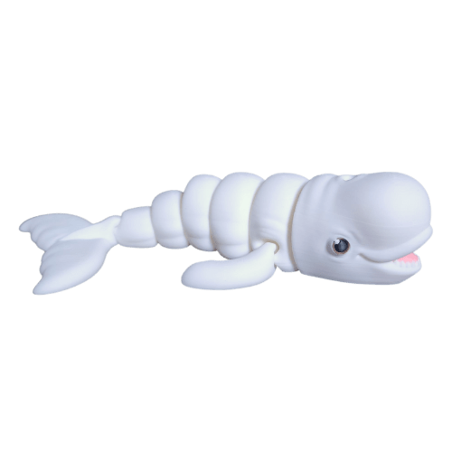 Articulated Beluga Whale 3D Printed Sea Creature | Fragrant Moon