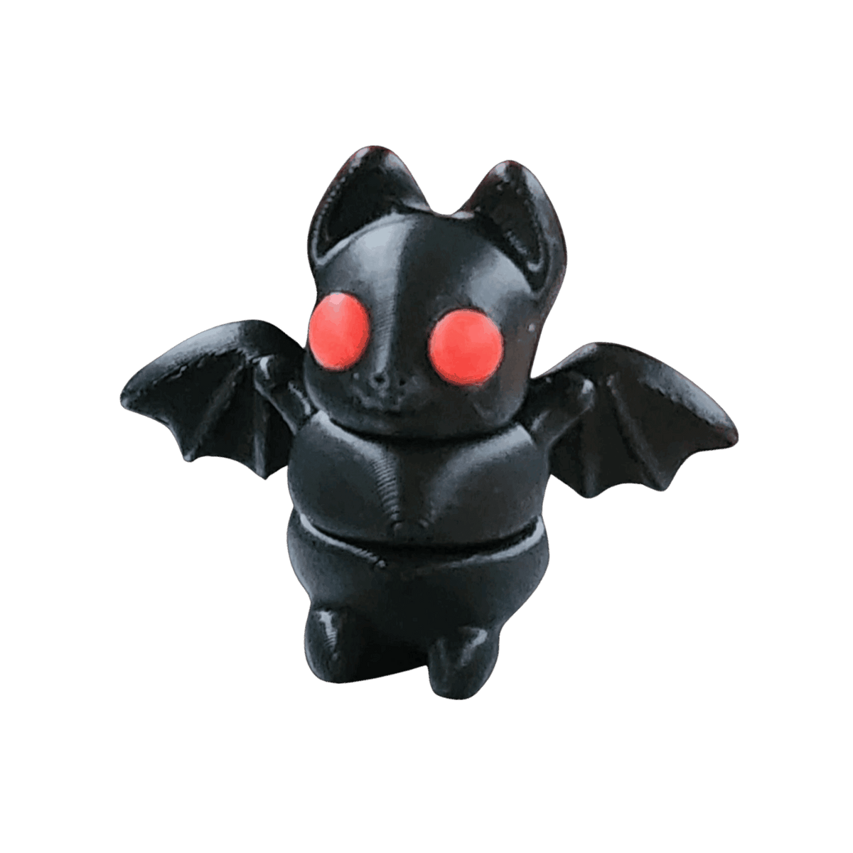 Tiny Black bat with red eyes on a transparent background