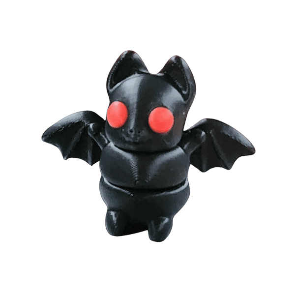 Tiny Black bat with red eyes on a transparent background