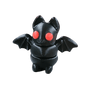 Tiny Black bat with red eyes on a transparent background