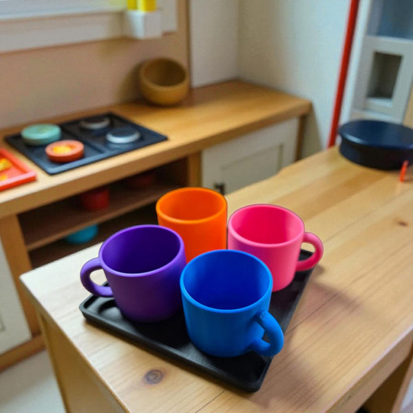 Pretend Cups and Serving Tray Play Set