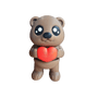Adorable brown teddy bear holding a red heart