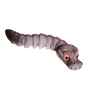 Toy ball python snake with segmented body on a transparent background
