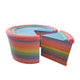 Fragrant Moon Designs rainbow layered pretend cake with a slice removed, perfect for play food.