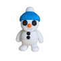 snow man with a blue hat